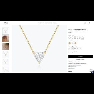 Vrai Trillion 0.5ct Solitaire Necklace
